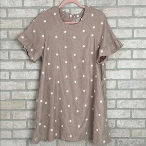 Love Riche Textured Dress in Taupe and White size L